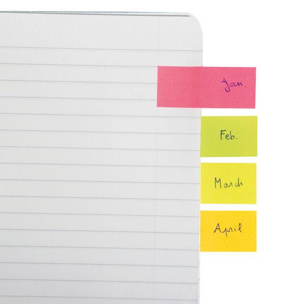 Q-Connect Quick Tabs 20x50mm 50 Tabs 4 Pads Neon (Pack of 200) KF01226