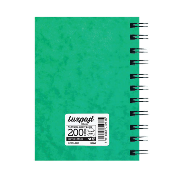 Silvine Luxpad Hardback Wirebound Notebook A6 (Pack of 12) SPA6