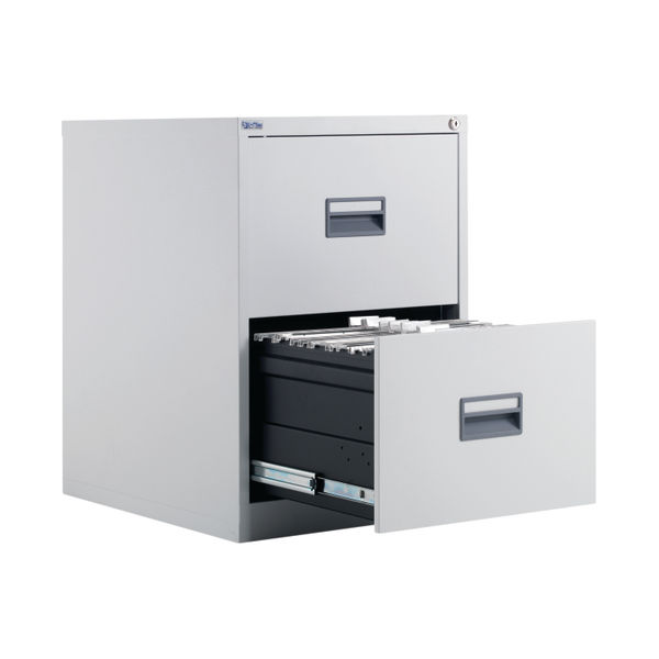 Talos 2 Drawer Filing Cabinet 465x620x700mm White KF78765