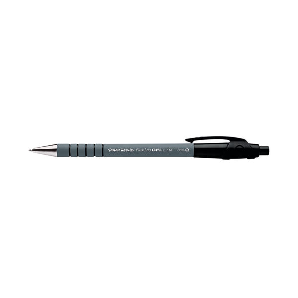 PaperMate Black FlexGrip Retractable Gel Pens (Pack of 12) - 2108217
