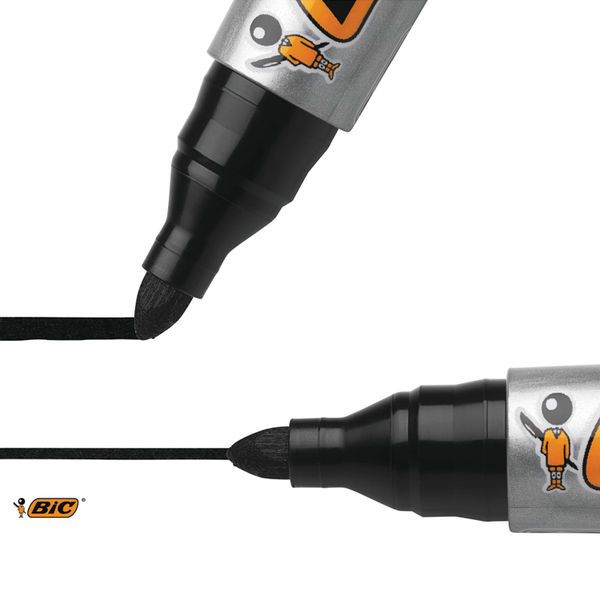 Bic 2000 Permanent Marker Bullet Tip Black (Pack of 12) 820915