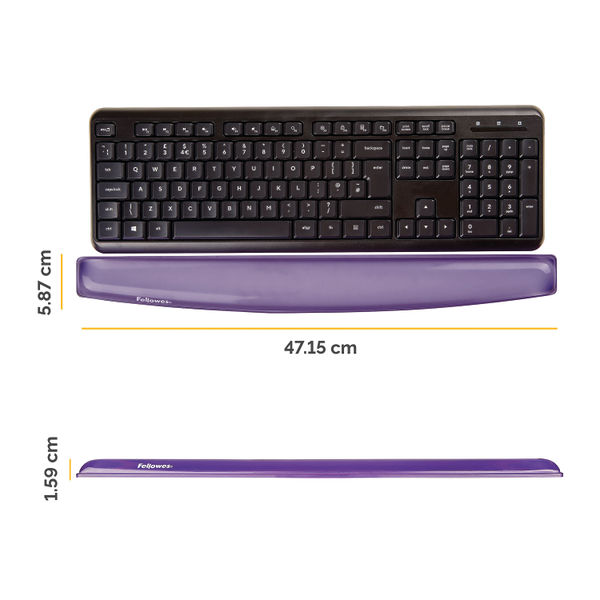 Fellowes Crystals Gel Wrist Support Purple 91437