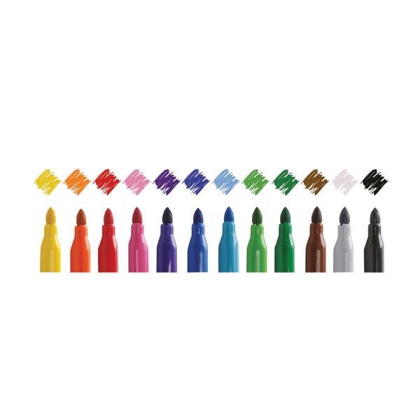 Swash KOMFIGRIP Colouring Pen Broad Tip Assorted (Pack of 12) TW12BD