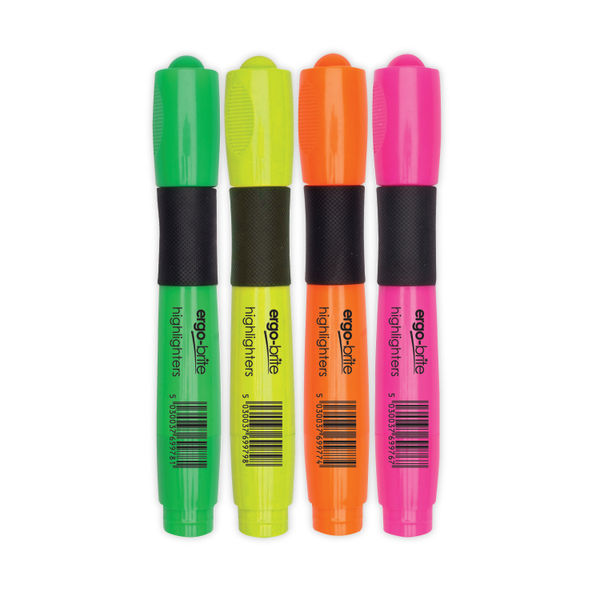 Ergo-Brite Assorted Ergonomic Highlighters, Pack of 4 | JN69980