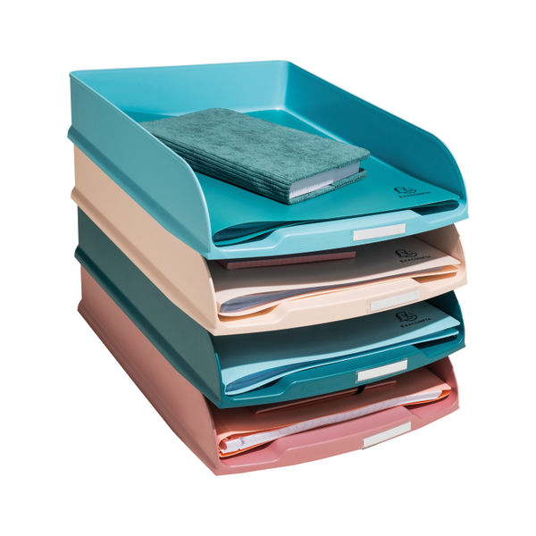 Exacompta Skandi Recycled Plastic Letter Trays Assorted (Pack of 4) 111606SETD