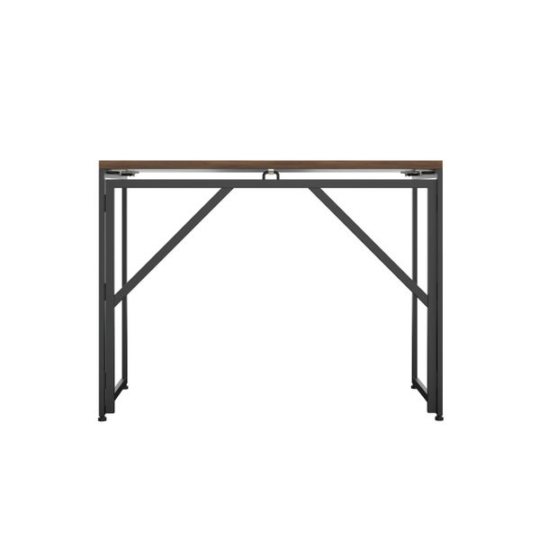 Jemini Folding Desk 1000x500mm Dark Walnut/Black Leg