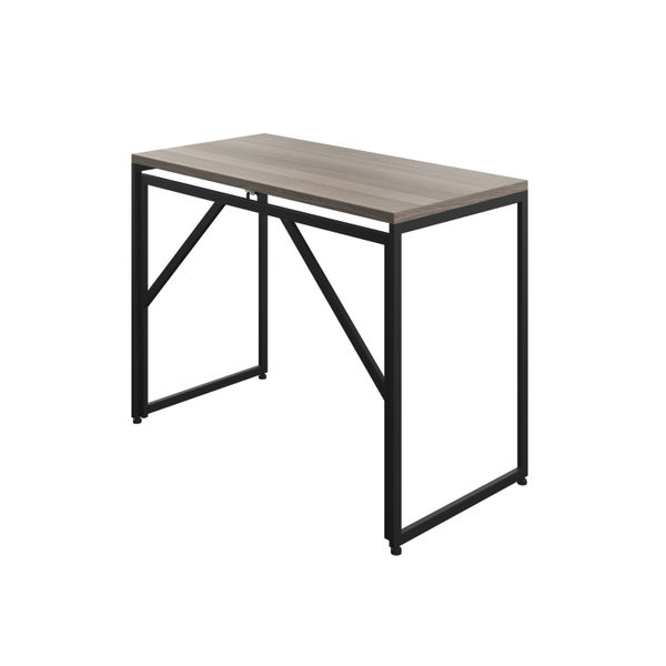 Jemini Folding Desk 1000x500x745mm Grey Oak/Black Leg KF80308