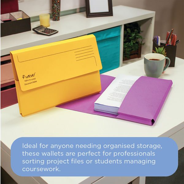 Exacompta Forever Document Wallet Manilla Foolscap Bright Purple (Pack of 25) 211/5005
