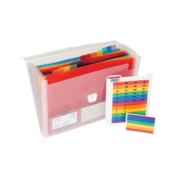 Exacompta 13 Pocket Expanding File Assorted 55298E