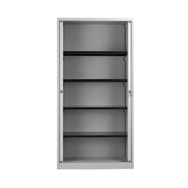 Jemini Tambour Unit 1000x475x1970mm Grey Shelves Not Included KF74774