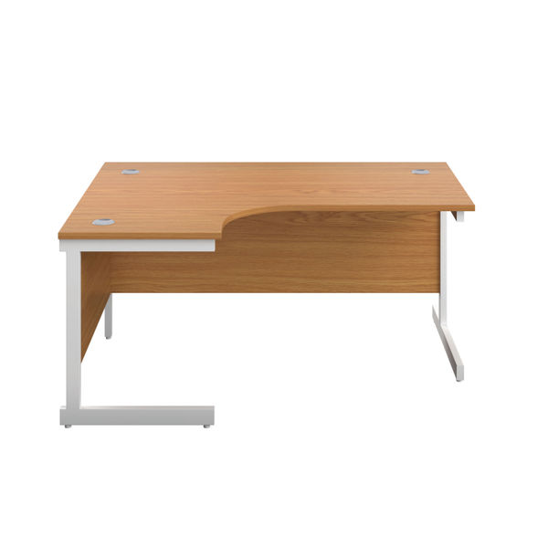 First Radial Left Hand Desk 1800x1200x730mm Nova Oak/White KF803201