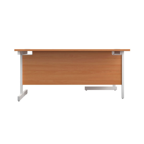 First Radial Left Hand Desk 1600x1200x730mm Beech/White KF803072