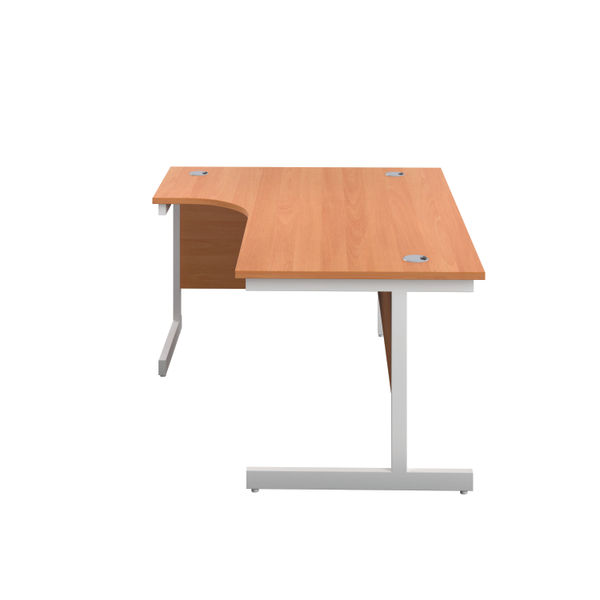 First Radial Left Hand Desk 1600x1200x730mm Beech/White KF803072