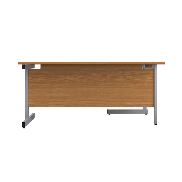 First Radial Left Hand Desk 1600x1200x730mm Nova Oak/Silver KF803027