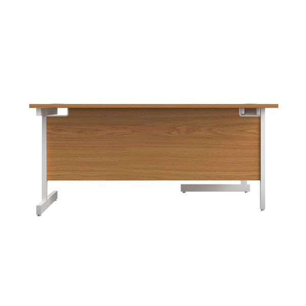 First Radial Left Hand Desk 1600x1200x730mm Nova Oak/White KF803089