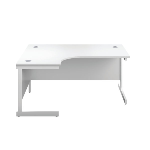 First Radial Left Hand Desk 1600x1200x730mm White/White KF803096