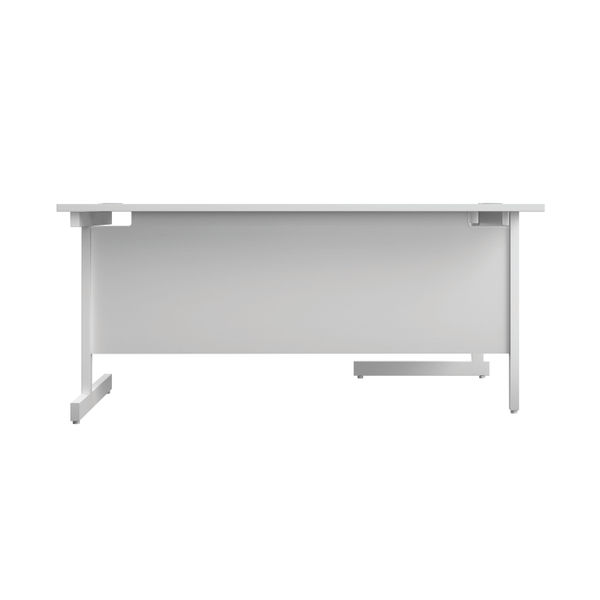 First Radial Left Hand Desk 1600x1200x730mm White/White KF803096