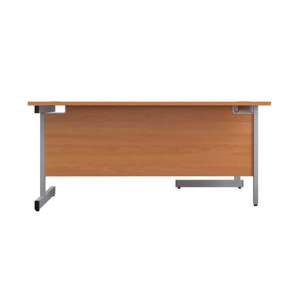 First Radial Left Hand Desk 1800x1200x730mm Beech/Silver KF803133