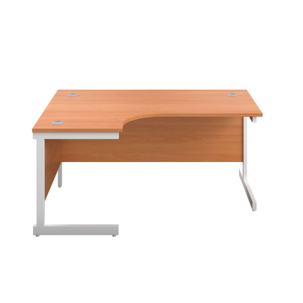 First Radial Left Hand Desk 1800x1200x730mm Beech/White KF803195