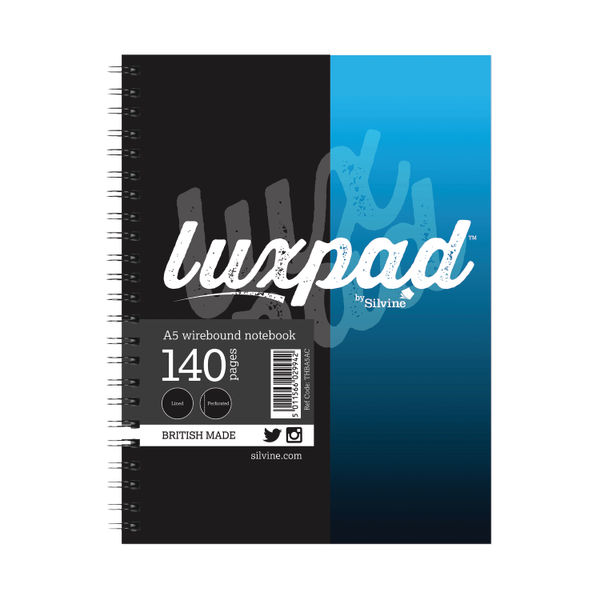 Silvine Luxpad Hardback Wirebound A5 Notebook (Pack of 12) THBA5AC