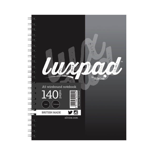 Silvine Luxpad Hardback Wirebound Notebook A5 (Pack of 12) THBA5AC