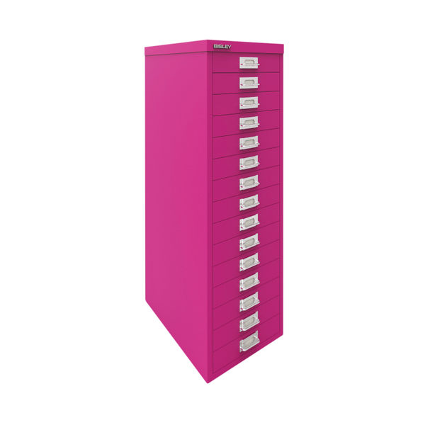 Bisley 15 Multidrawer Cabinet 279x380x860mm Fuchsia BY78743