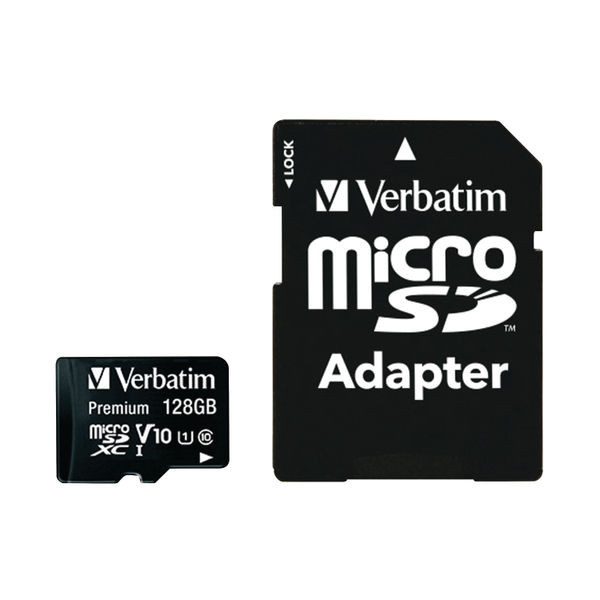 Verbatim 128GB Premium U1 microSDXC Memory Card with Adapter | 44085