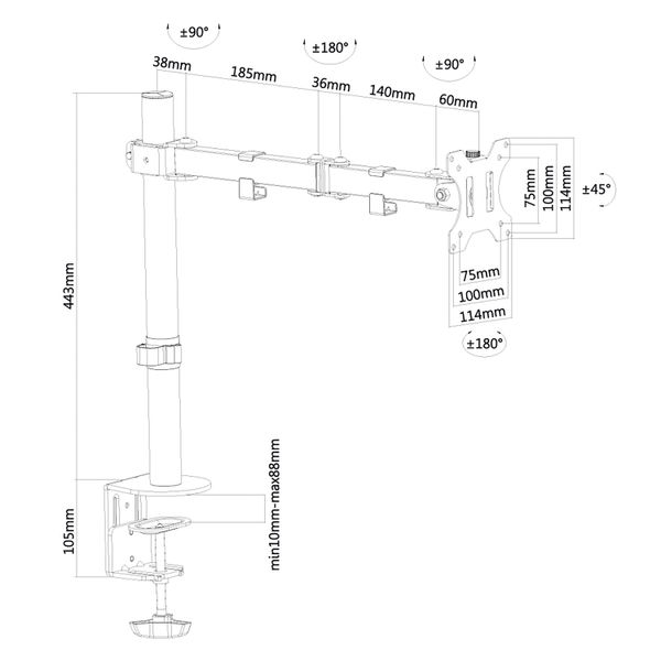 Neomounts By Newstar Monitor Desk Mount FPMA-D550BLACK