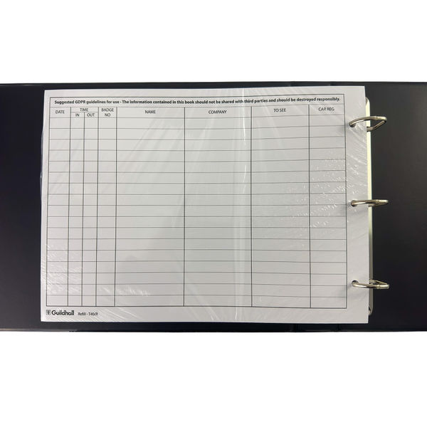 Exacompta Guildhall Loose-Leaf Visitors Book Landscape Black T40