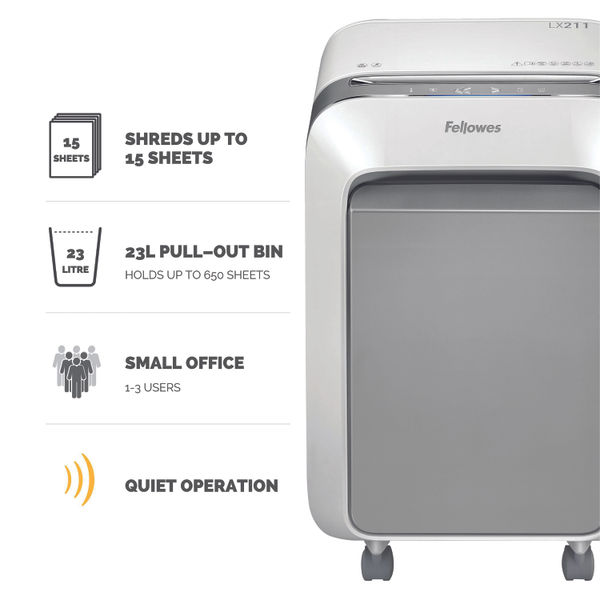 Fellowes Powershred LX211 Micro-Cut Shredder White 5050301