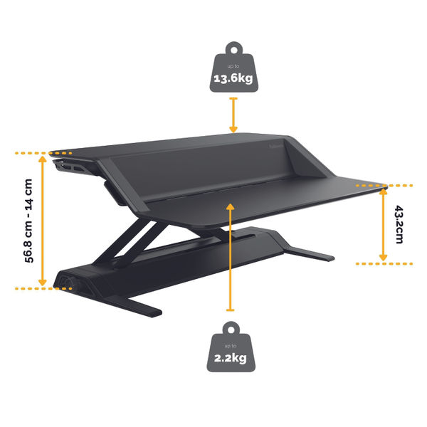 Fellowes Lotus Sit/Stand Workstation Black 0007901