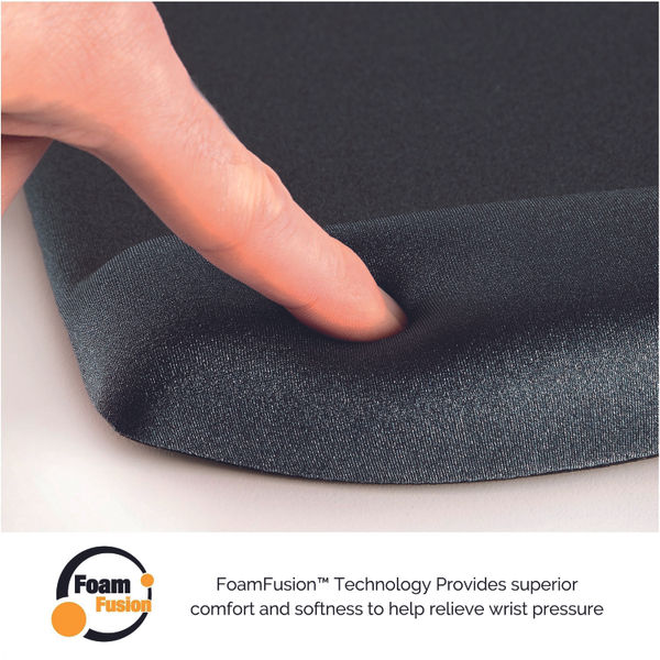 Fellowes Plush Touch Mousepad Wristrest Black 9252003