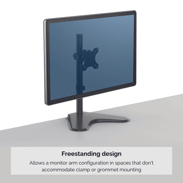 Fellowes Professional Free Standing Single Monitor Arm Black 8049601