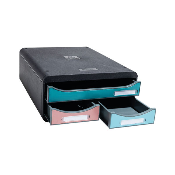 Exacompta Skandi SmallBox Recycled 3 Drawer Set Assorted 311606D