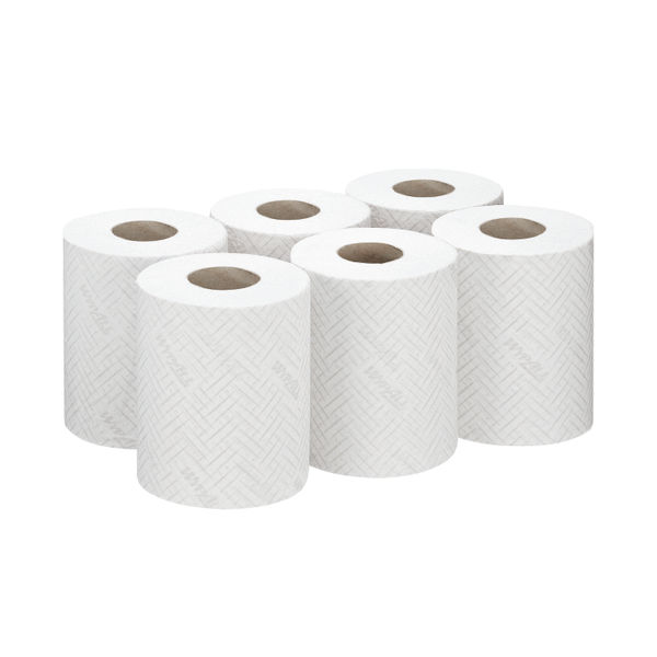 WypAll L10 Food and Hygiene Centrefeed Paper Rolls 1 Ply White (Pack of 6) 6222