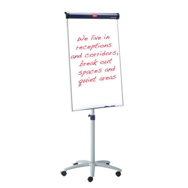 Nobo Barracuda Mobile Flipchart and Drywipe Easel Dark Blue 1902386