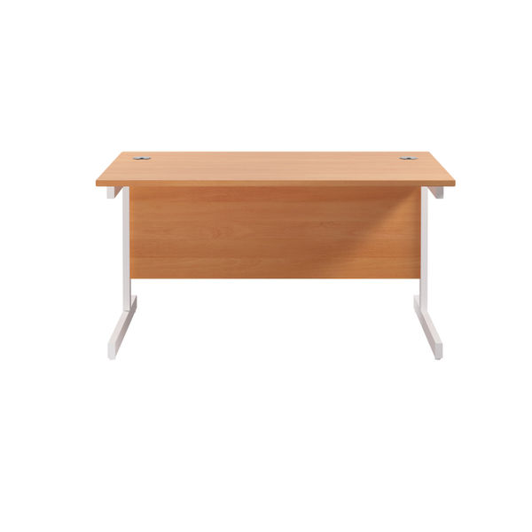 Jemini Single Rectangular Desk 1200x800x730mm Beech/White KF801061