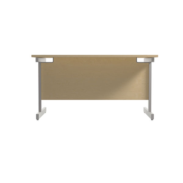 Jemini Single Rectangular Desk 1400x800x730mm Maple/Silver KF801167