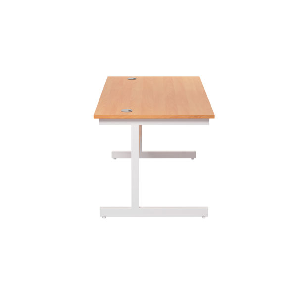 Jemini Single Rectangular Desk 1400x800x730mm Beech/White KF801189