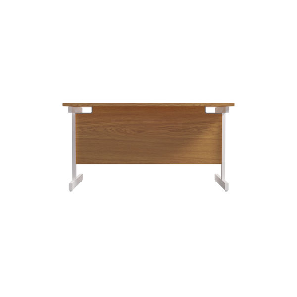 Jemini Single Rectangular Desk 1400x800x730mm Nova Oak/White KF801200