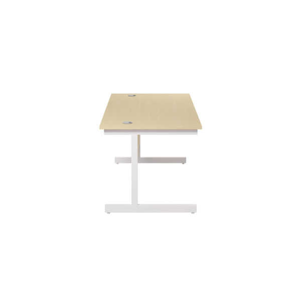 Jemini Single Rectangular Desk 1400x800x730mm Maple/White KF801222