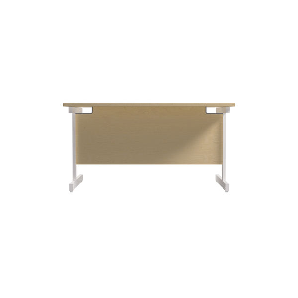 Jemini Single Rectangular Desk 1400x800x730mm Maple/White KF801222