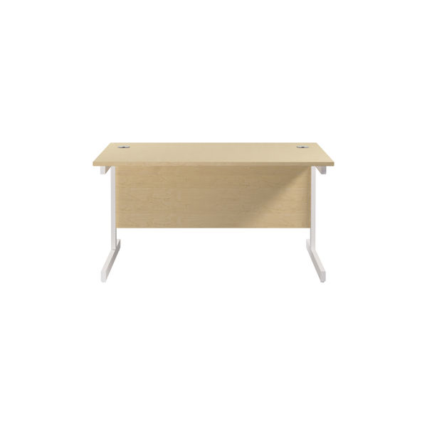 Jemini Single Rectangular Desk 1400x800x730mm Maple/White KF801222