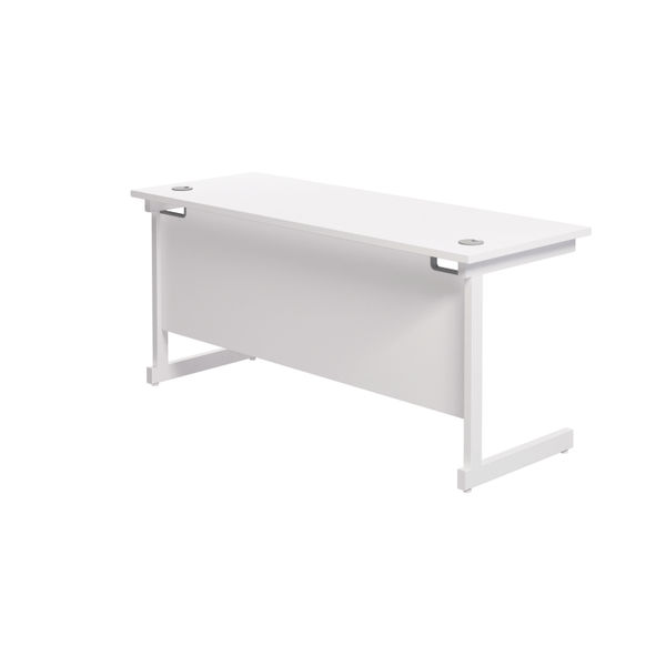 Jemini Single Rectangular Desk 1600x600x730mm White/White KF800738