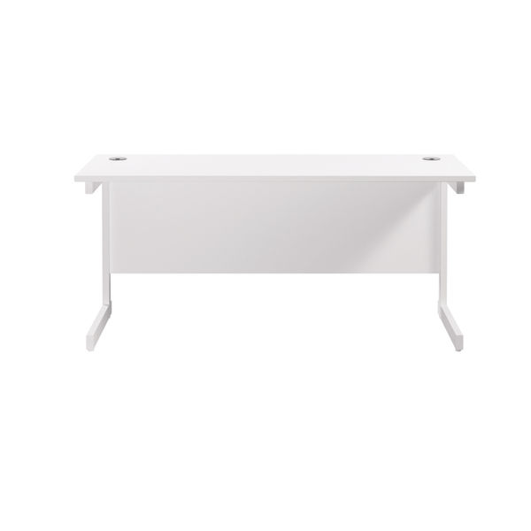 Jemini Single Rectangular Desk 1600x600x730mm White/White KF800738