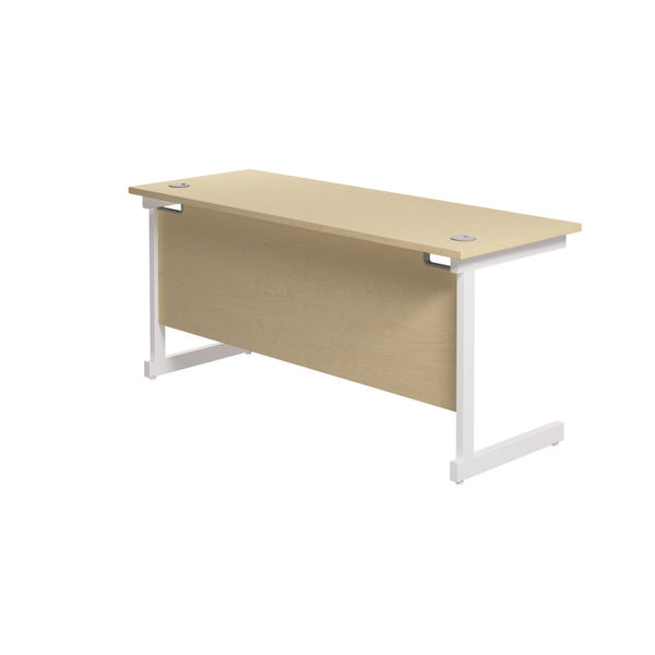 Jemini Single Rectangular Desk 1600x600x730mm Maple/White KF800744