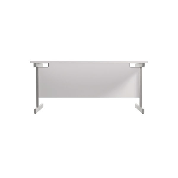 Jemini Single Rectangular Desk 1600x800x730mm White/Silver KF801279
