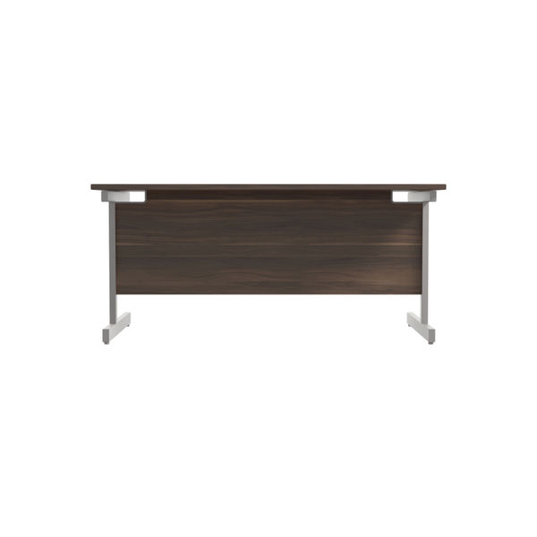 Jemini Single Rectangular Desk 1600x800x730mm Dark Walnut/Silver KF801291