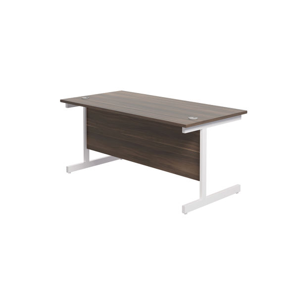 Jemini Single Rectangular Desk 1600x800x730mm Grey Oak/White KF801312