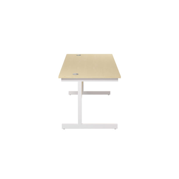 Jemini Single Rectangular Desk 1600x800x730mm Maple/White KF801347